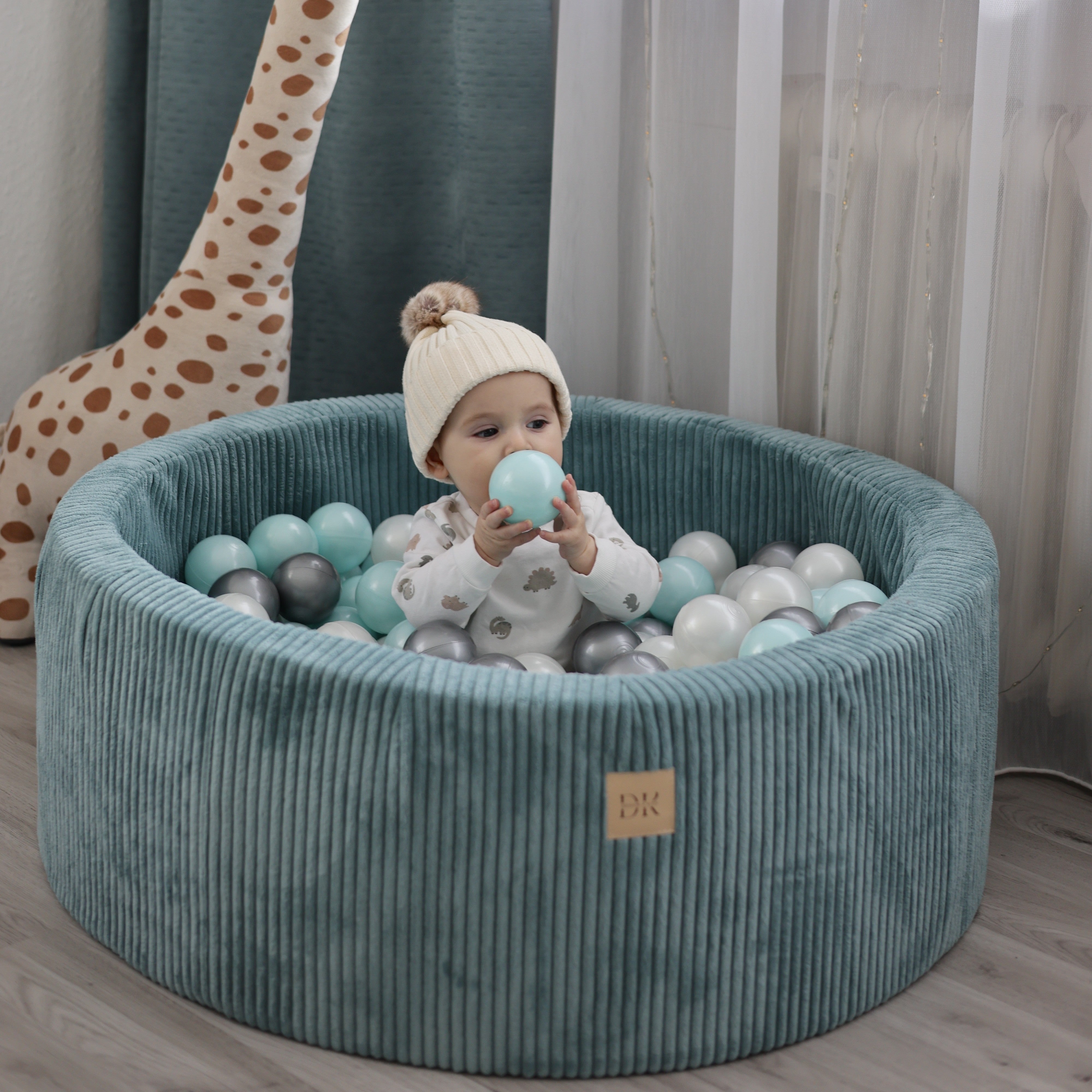 Design4Kids Schaumspielset Jewel Cord mit Bällebad und 200 Bälle - ocean blue
