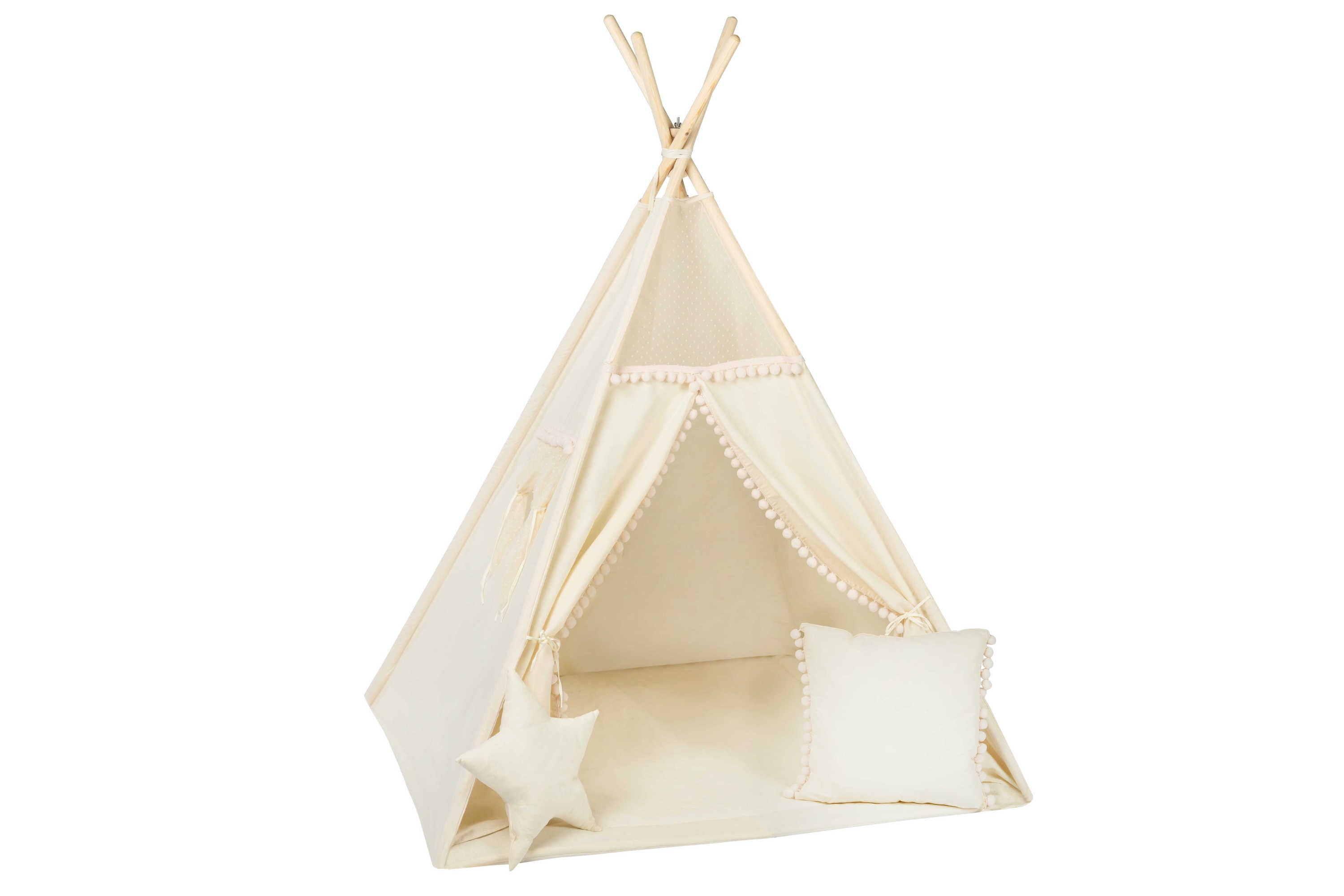 Design4Kids Tipi-Zelt M-Set Beady Mist - creme