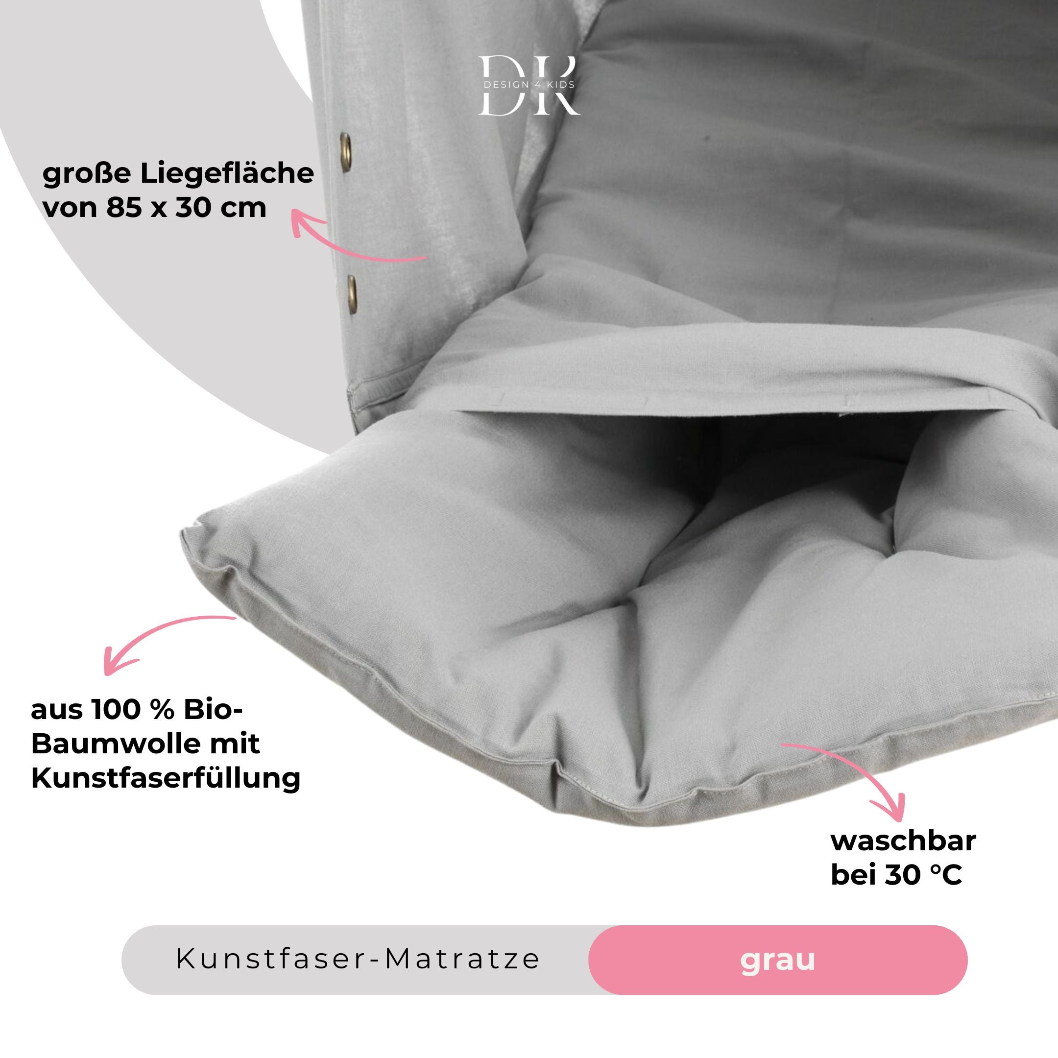 Design4Kids Federwiege Baby Classic, Bio-Baumwolle mit Komfort-Gestell