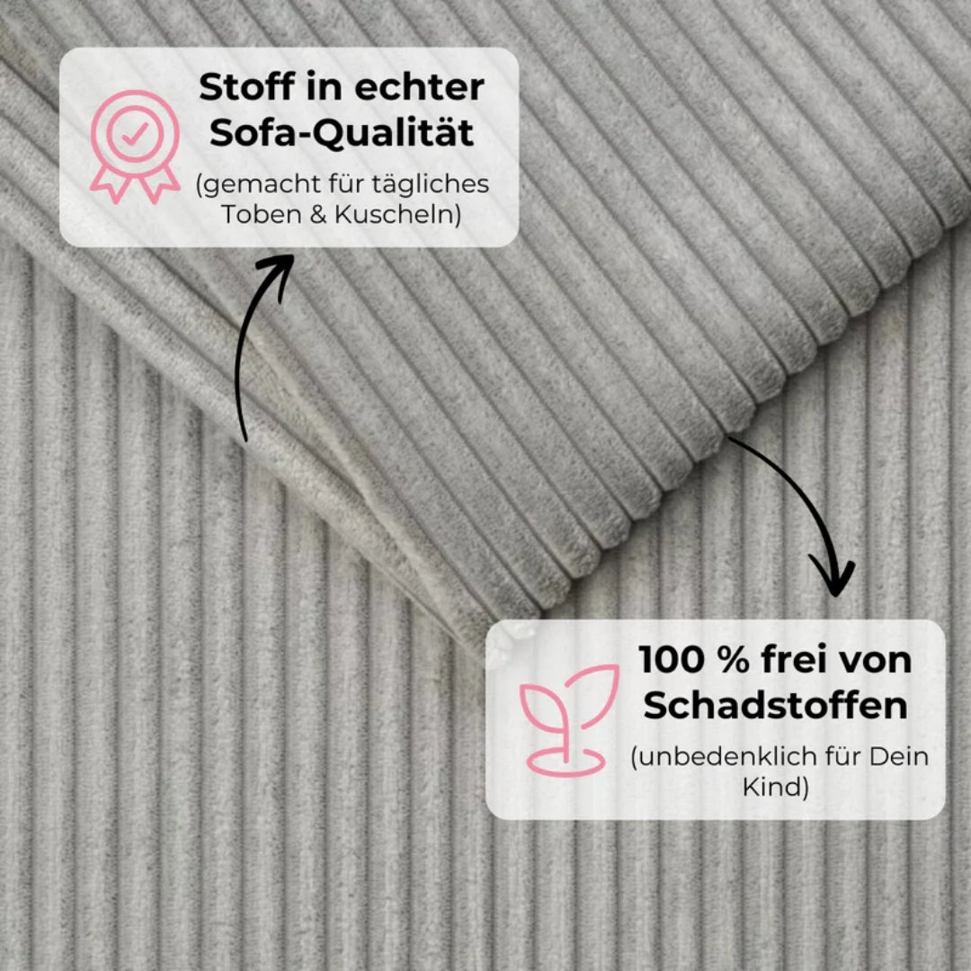 Design4Kids XXL Hüpfpolster Cord Grande - 86x86 cm