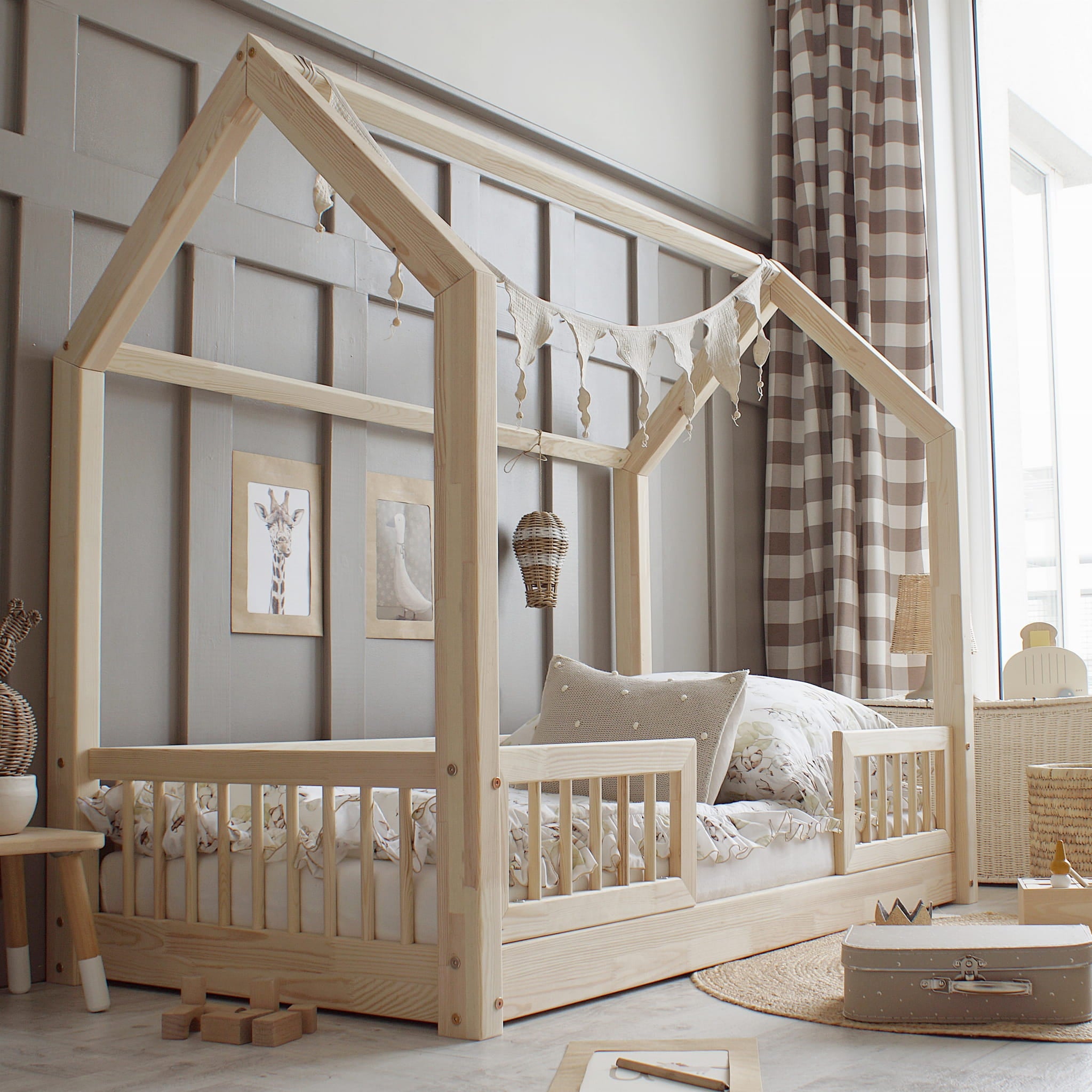 Design4kids Hausbett Sole Pro 190x90 Naturholz (Füsse 1 cm)