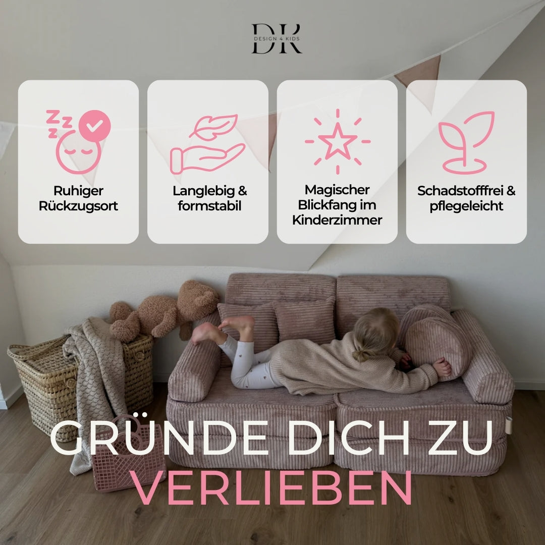 Design4Kids Mini Spielsofa Jewel Cord Plus