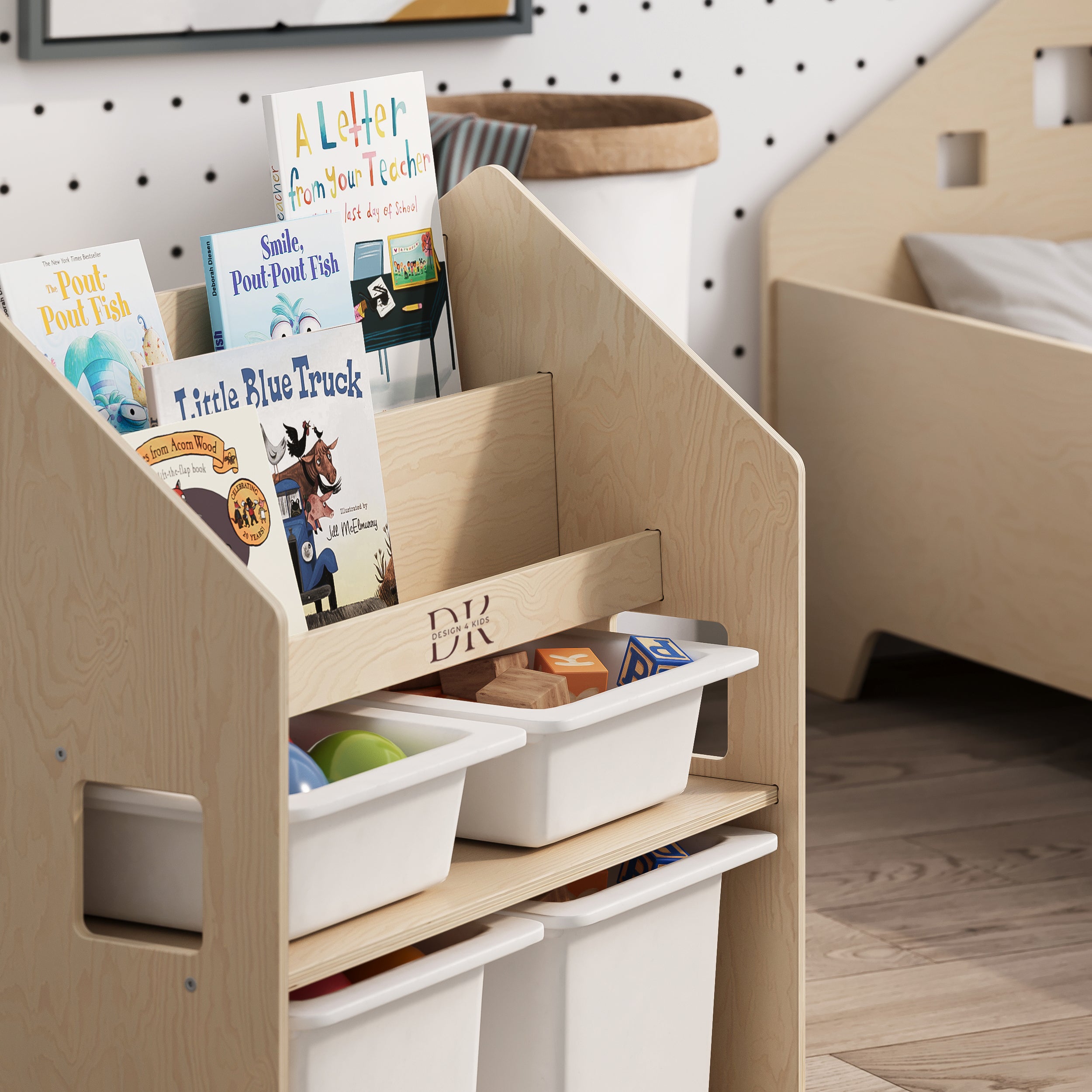 Design4Kids Montessori 2-in-1 Bücherregal für Kinder