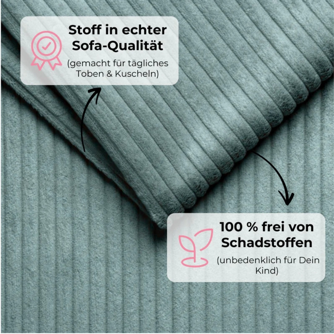 Design4Kids XXL Hüpfpolster Cord Grande - 86x86 cm