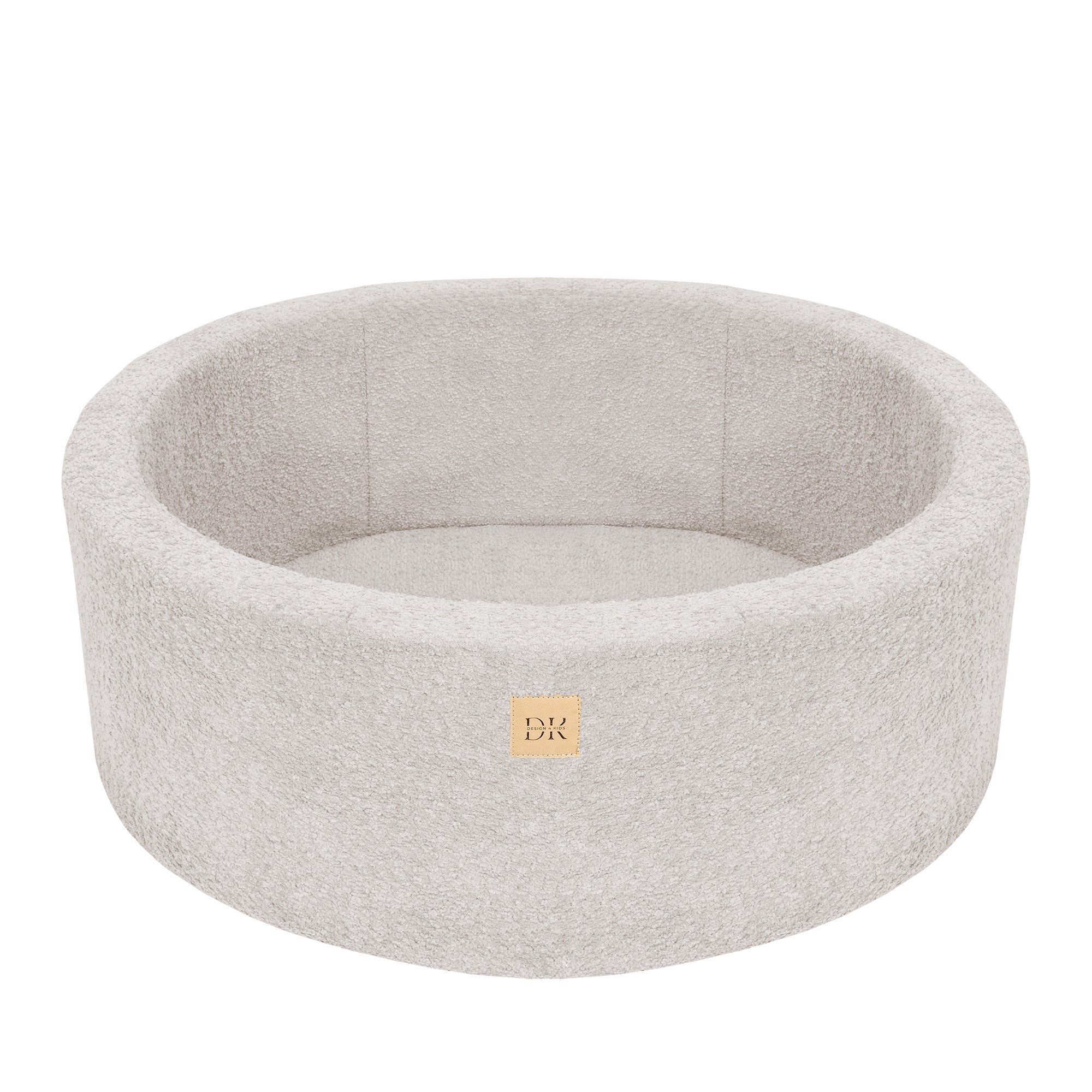 Design4Kids Bällebad Lumi 90x30cm Bouclé vintage beige, 200 Bällen - pearl, mintpearl, gold