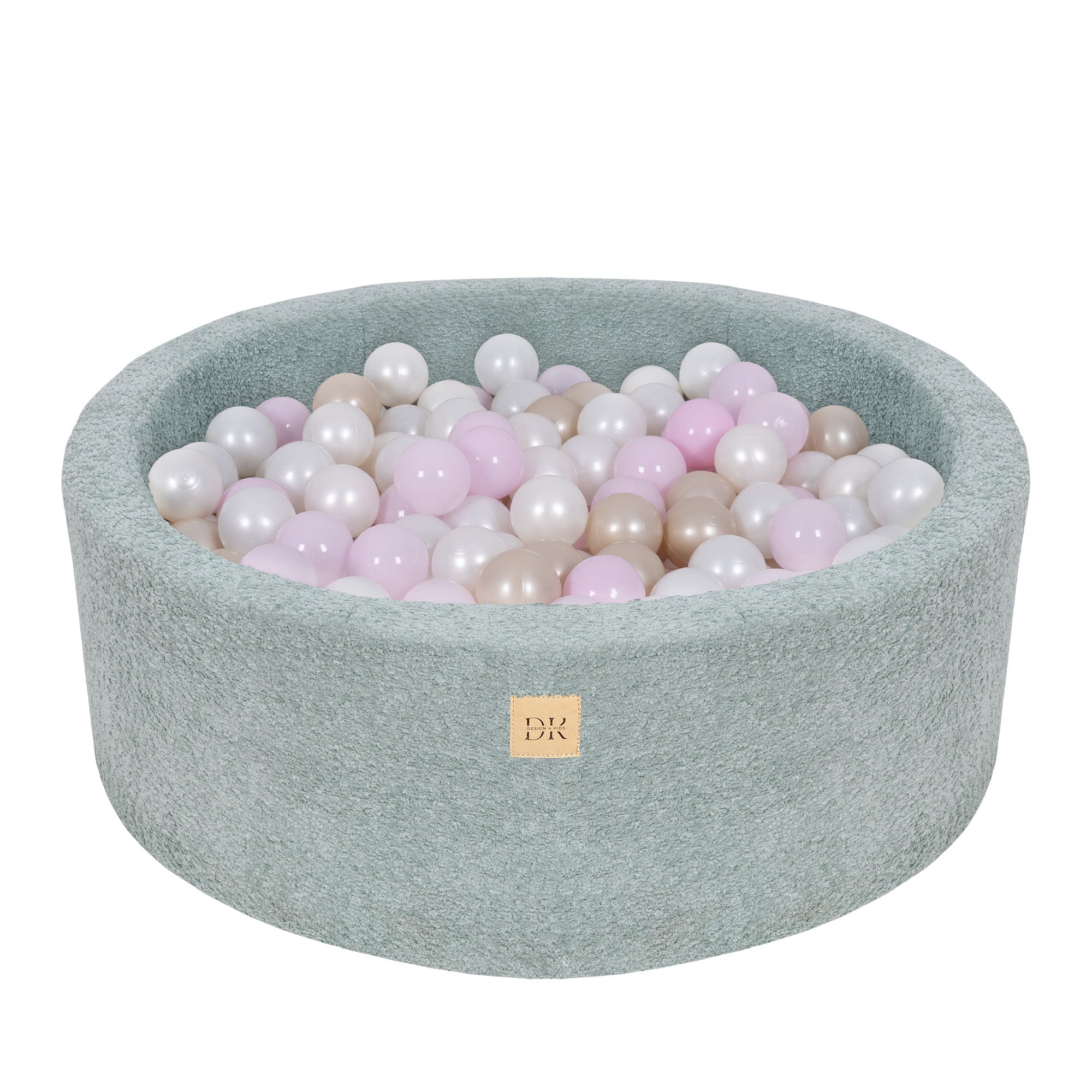 Design4Kids Bällebad Lumi 90x30cm Bouclé, 200 Bällen - pearl, hellpinkpearl, gold