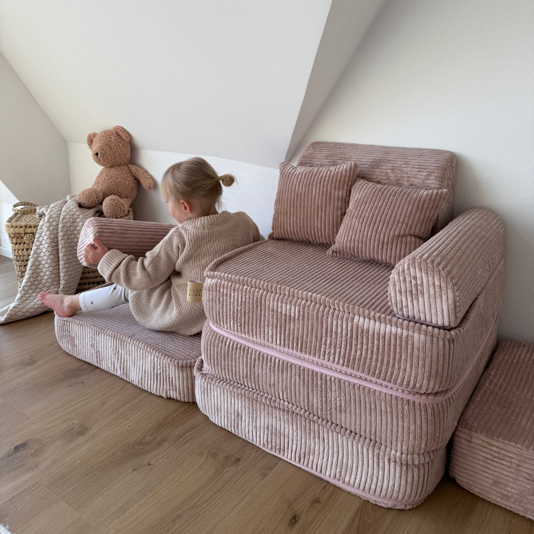 Design4Kids Mini Spielsofa Jewel Cord Plus - blushed rose