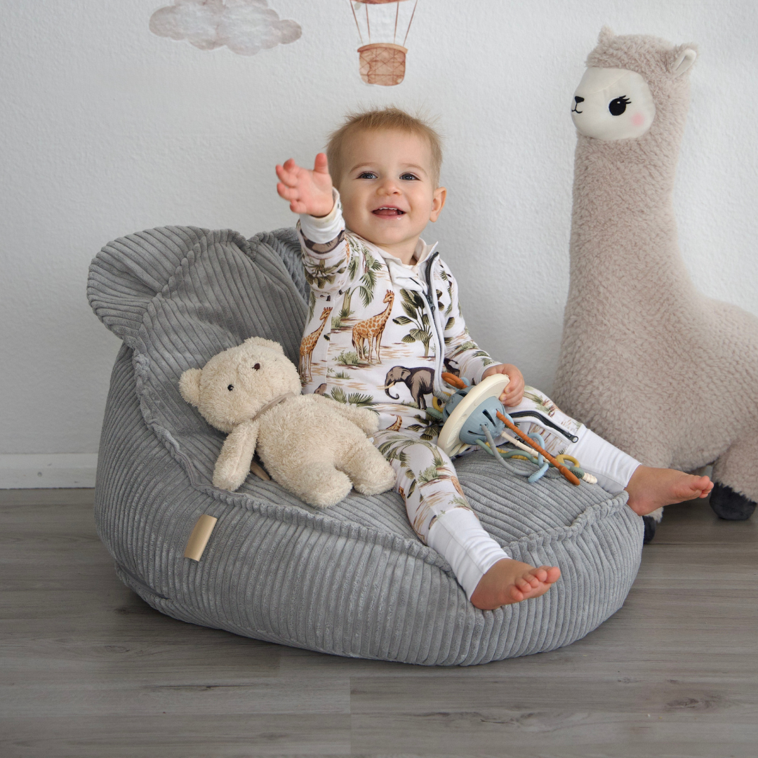 Design4Kids Kinder-Sitzsack Jewel Cord im Bär-Design