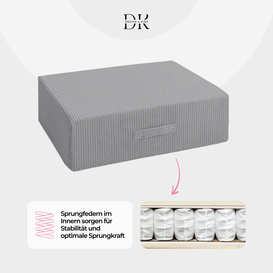 Design4Kids XXL Hüpfpolster Cord Grande - 86x86 cm