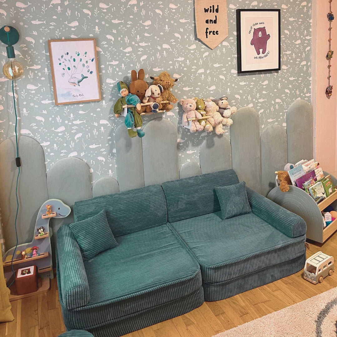 Design4Kids Spielsofa Jewel Cord - ocean blue