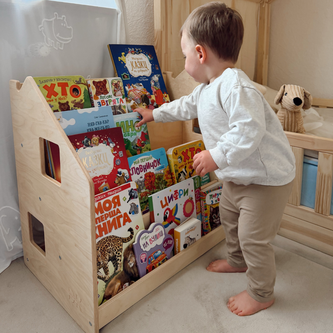 Design4Kids Montessori Bücherregal für Kinder – Natur