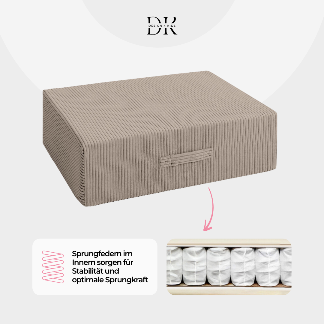 Design4Kids XXL Hüpfpolster Cord Grande - 86x86 cm