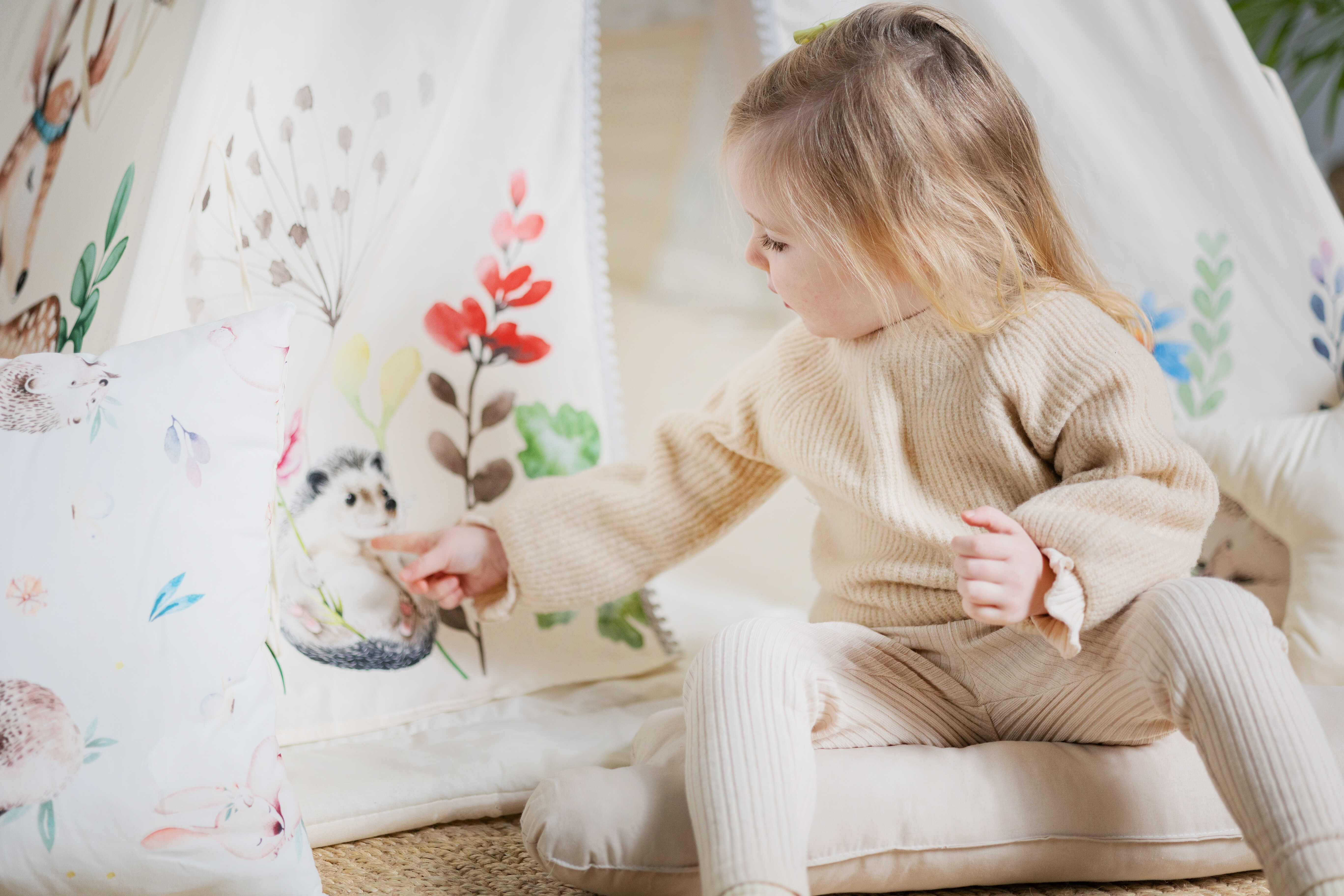 Design4Kids Tipi-Zelt L-Set Happy Glade - creme