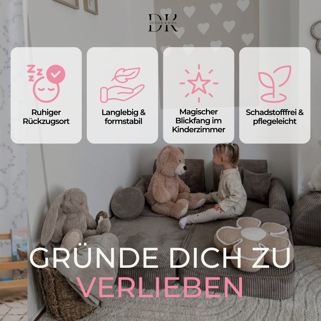 Design4Kids Mini Spielsofa Jewel Cord Max