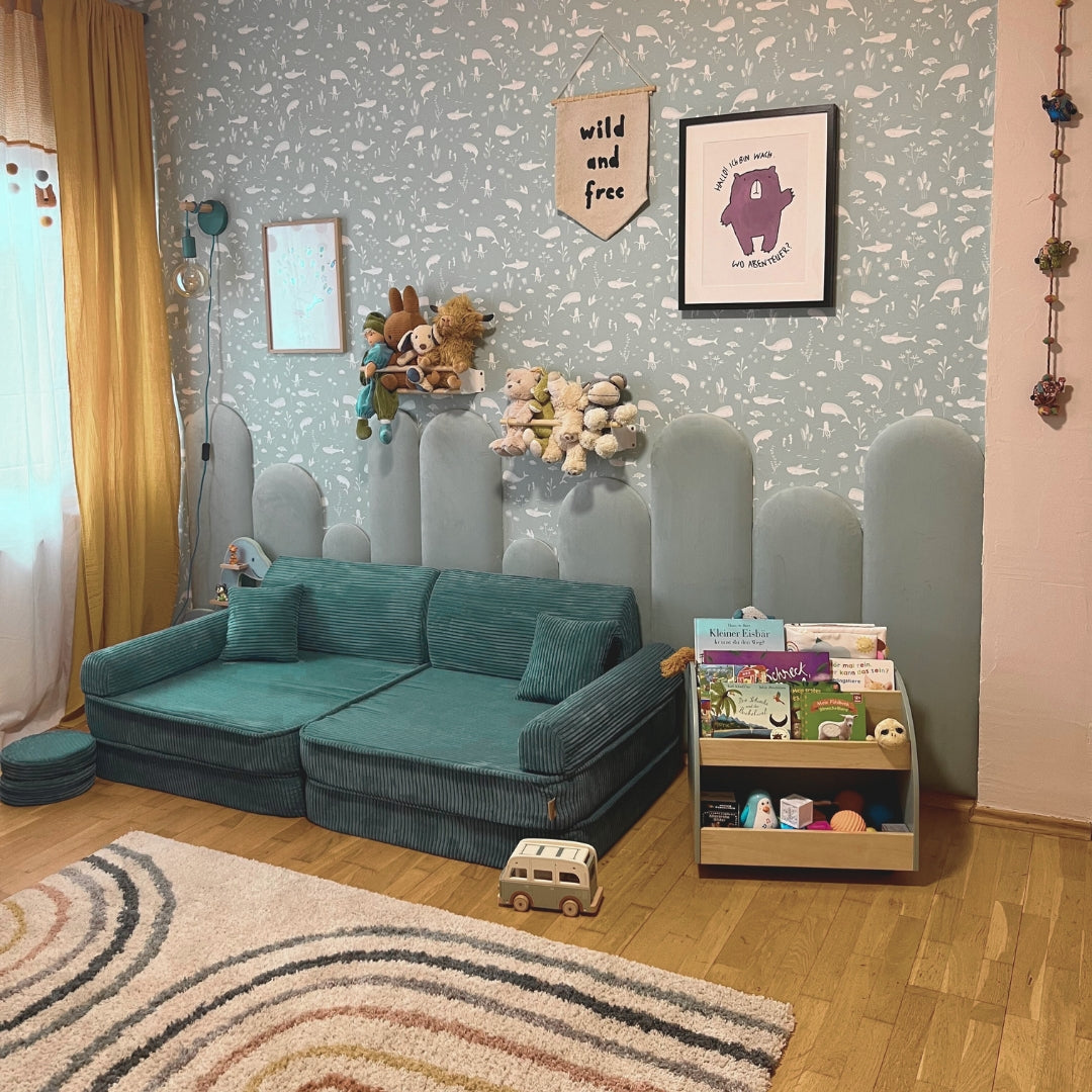 Design4Kids Spielsofa Jewel Cord - ocean blue