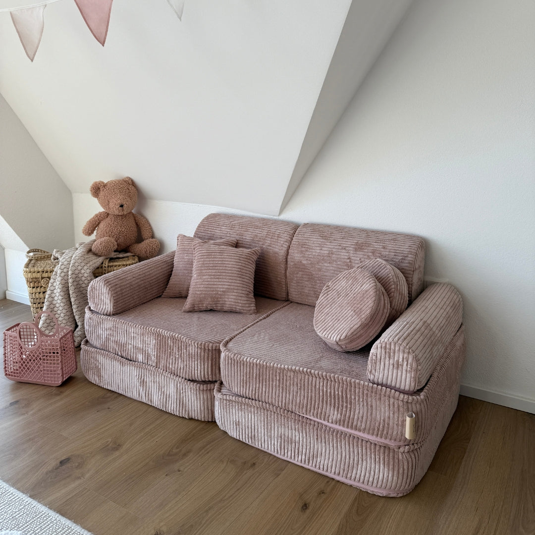 Design4Kids Mini Spielsofa Jewel Cord Plus - blushed rose