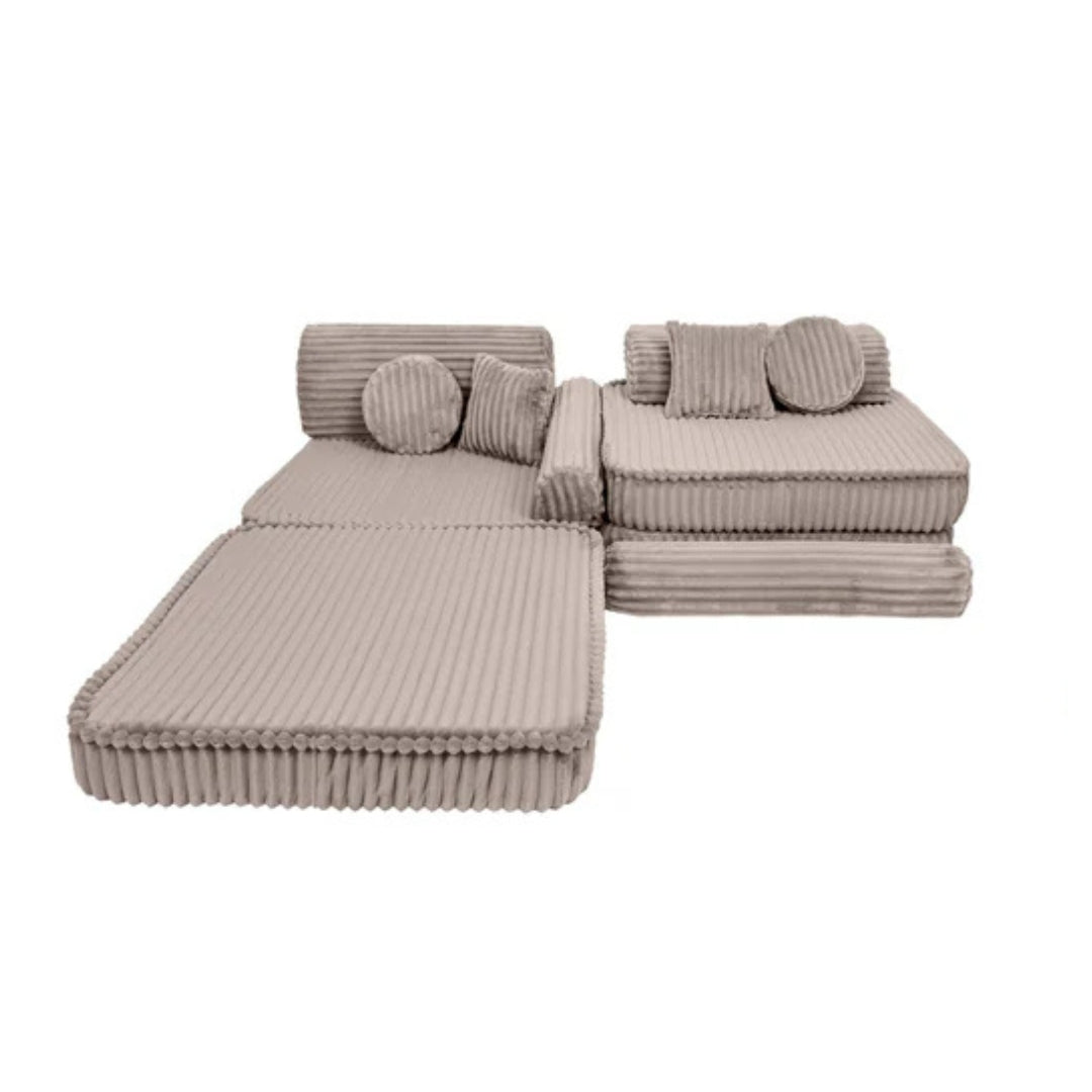Design4Kids Spielsofa Jewel Plüsch-Cord Plus - hazelnut taupe