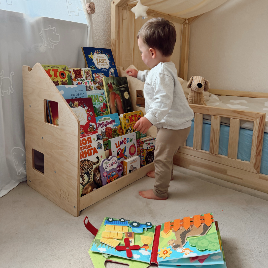 Design4Kids Montessori Bücherregal für Kinder – Natur