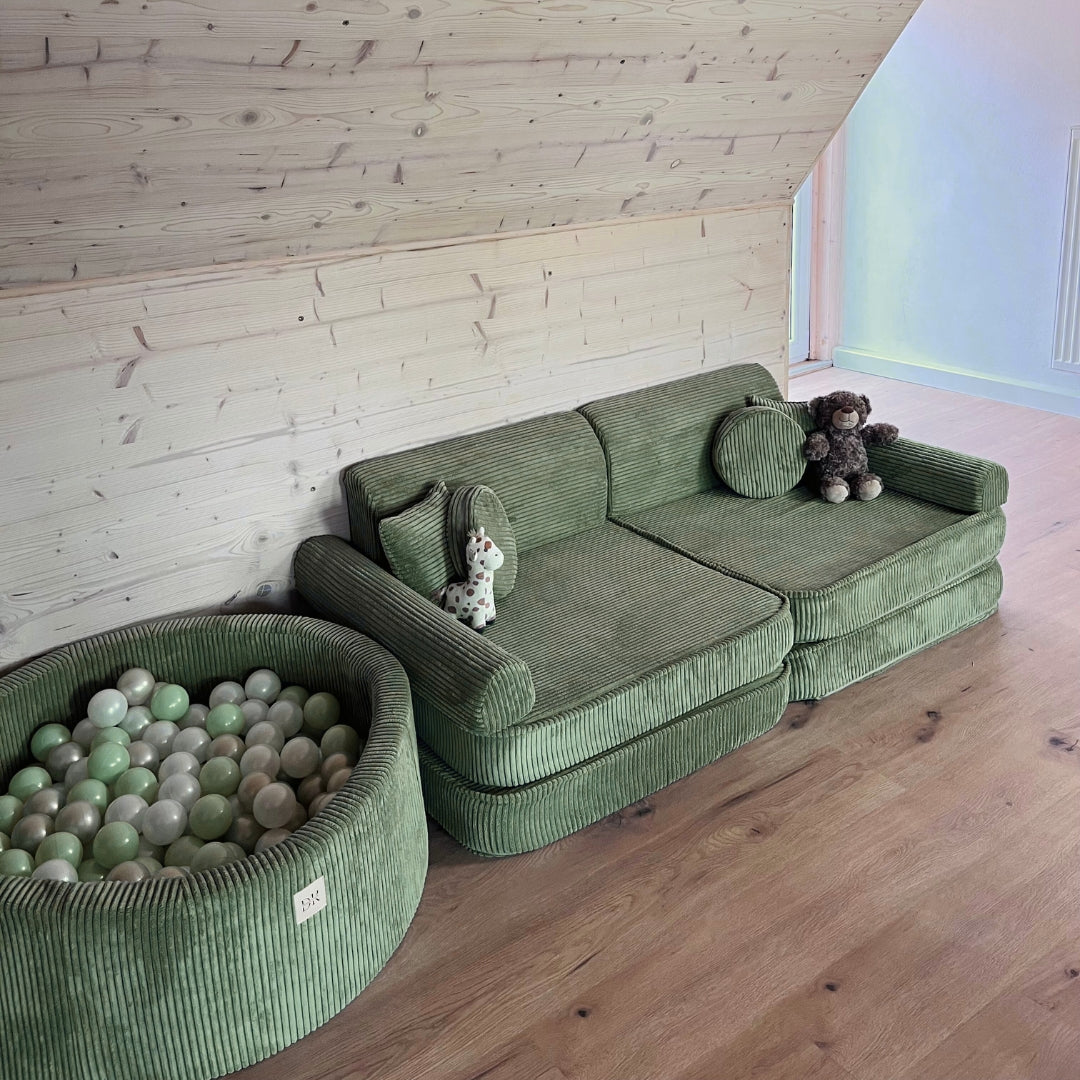 Design4Kids Spielsofa Jewel Cord - classic olive