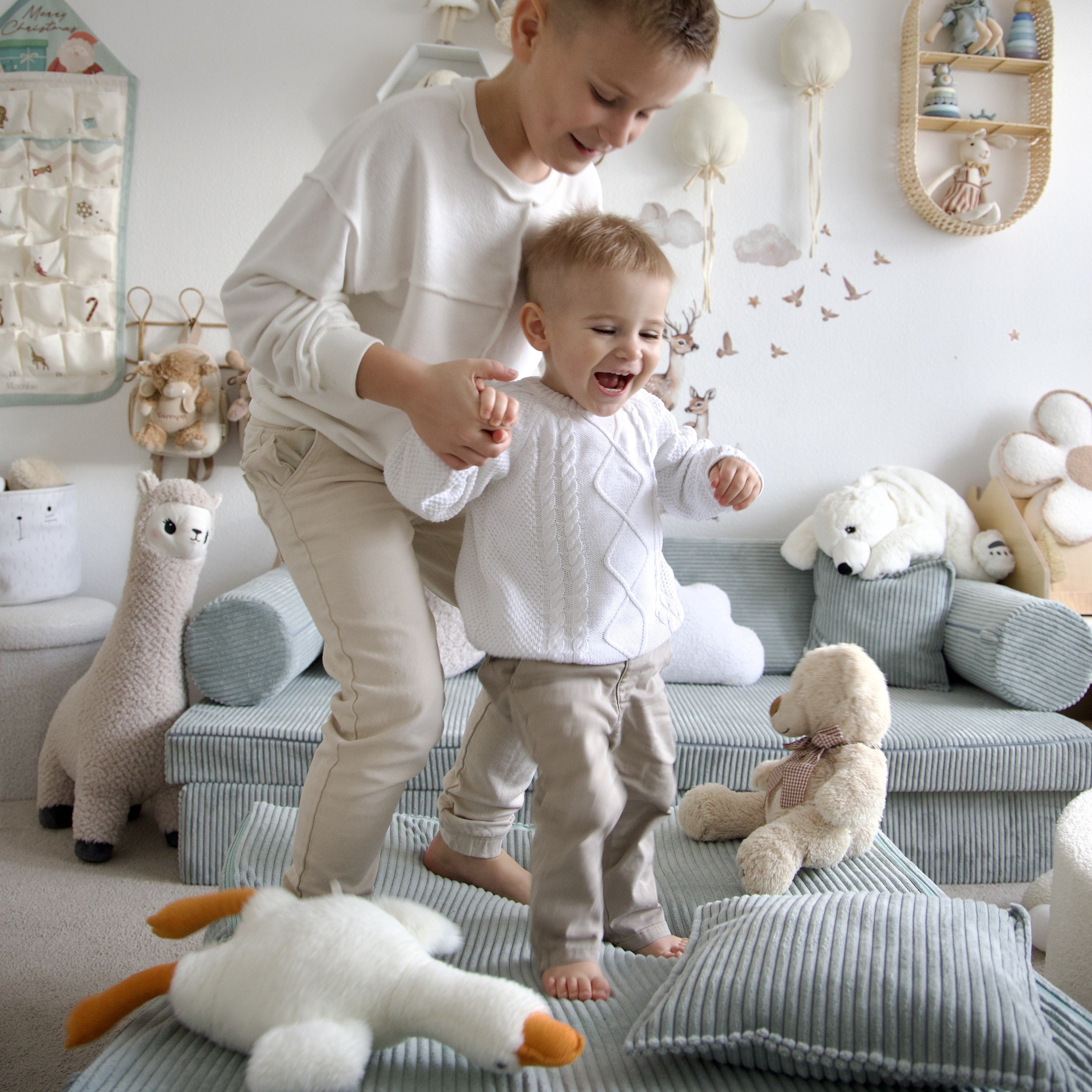 Design4Kids XXL Hüpfpolster Cord Grande - 86x86 cm