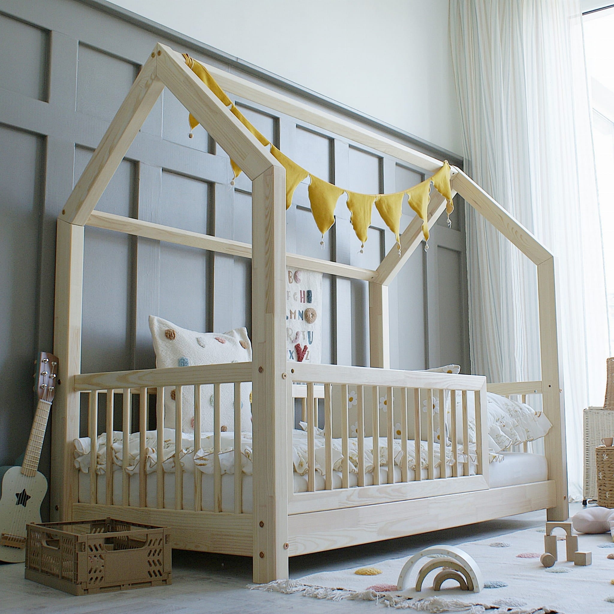 Design4Kids Hausbett Zefiro Premium - 160x80cm Natur