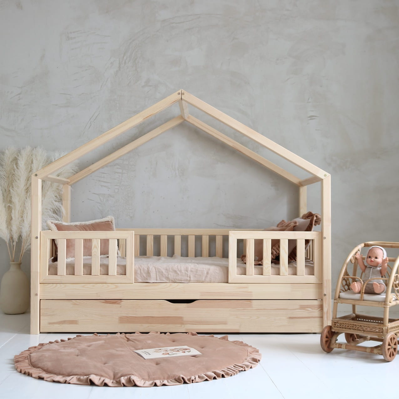 Design4kids Hausbett Marino Deluxe - 190x90 Natur