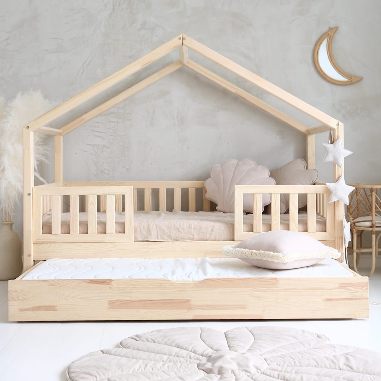 Design4kids Hausbett Marino Deluxe - 190x90 Natur