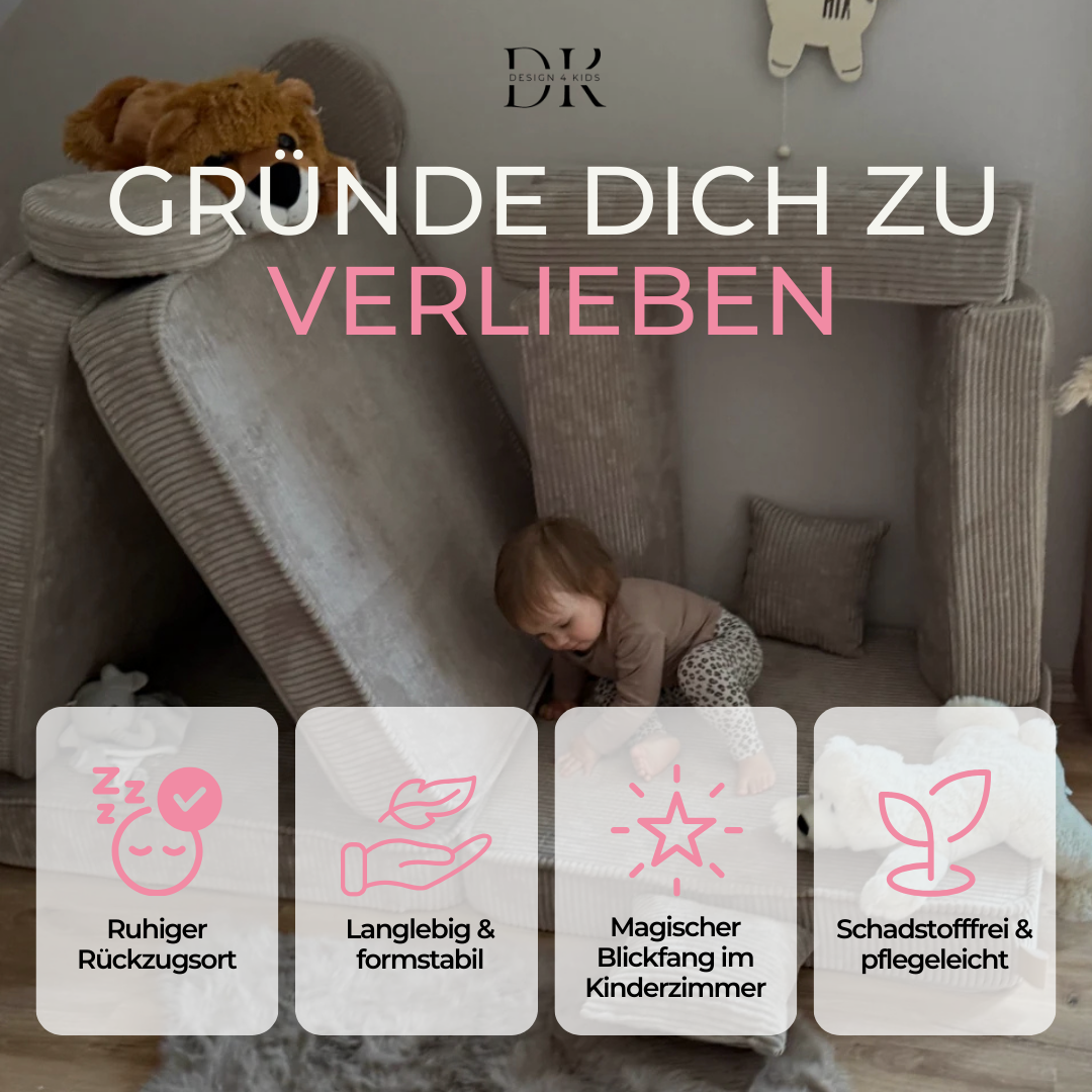 Design4Kids Spielsofa Jewel Cord