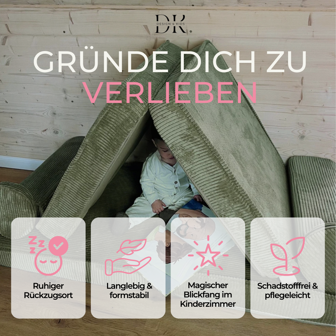 Design4Kids Spielsofa Jewel Cord