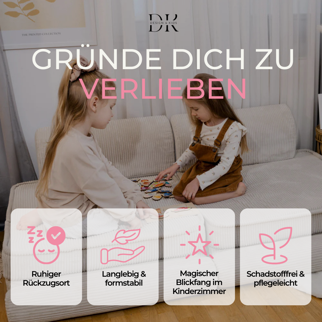 Design4Kids Spielsofa Jewel Cord