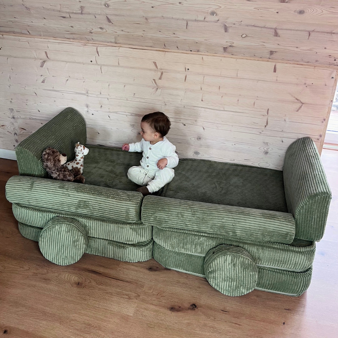 Design4Kids Spielsofa Jewel Cord - classic olive