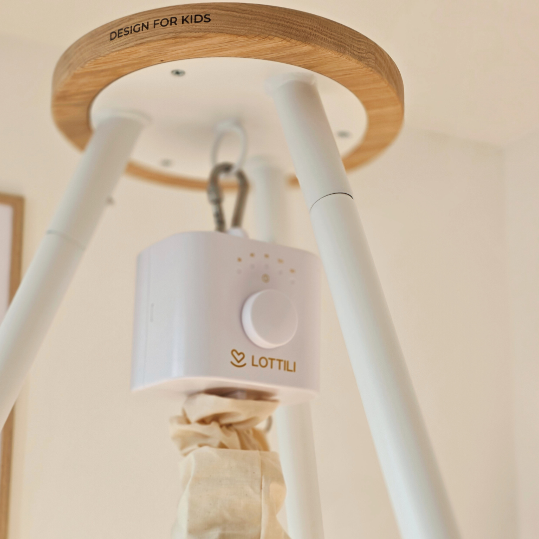 Design4Kids Federwiege Baby Classic mit Motor & TIPI-Gestell