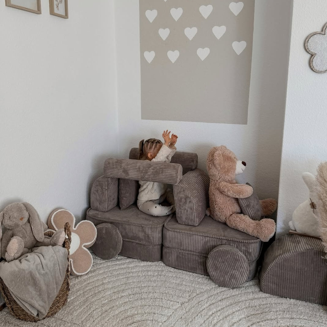 Design4Kids Mini Spielsofa Jewel Cord Max - hazelnut taupe