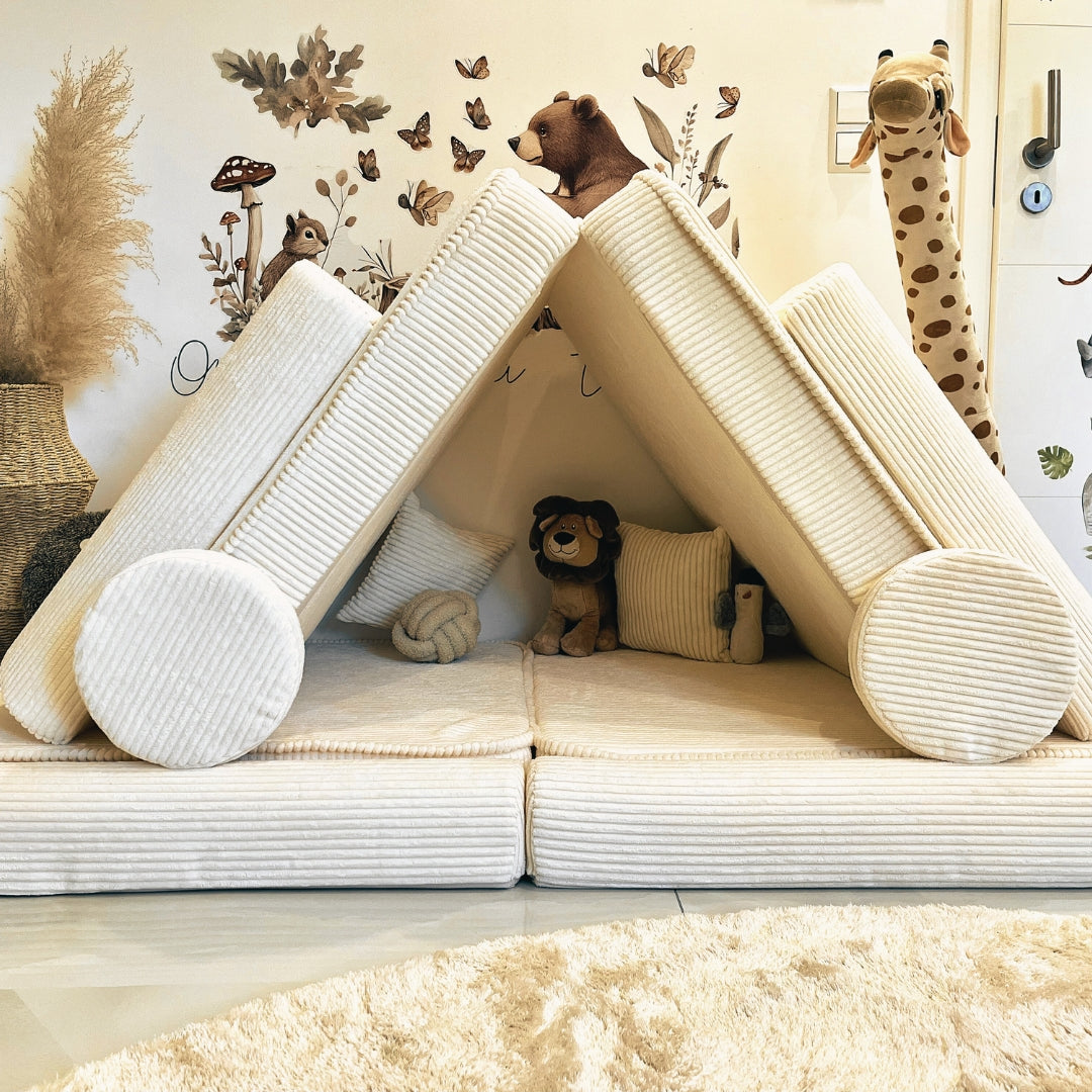 Design4Kids Spielsofa Jewel Cord - almond beige