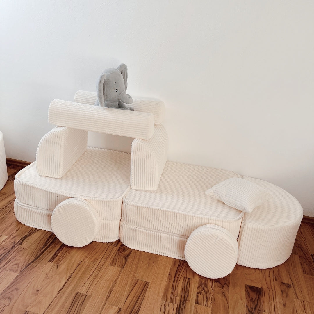 Design4Kids Mini Spielsofa Jewel Cord Max - almond beige
