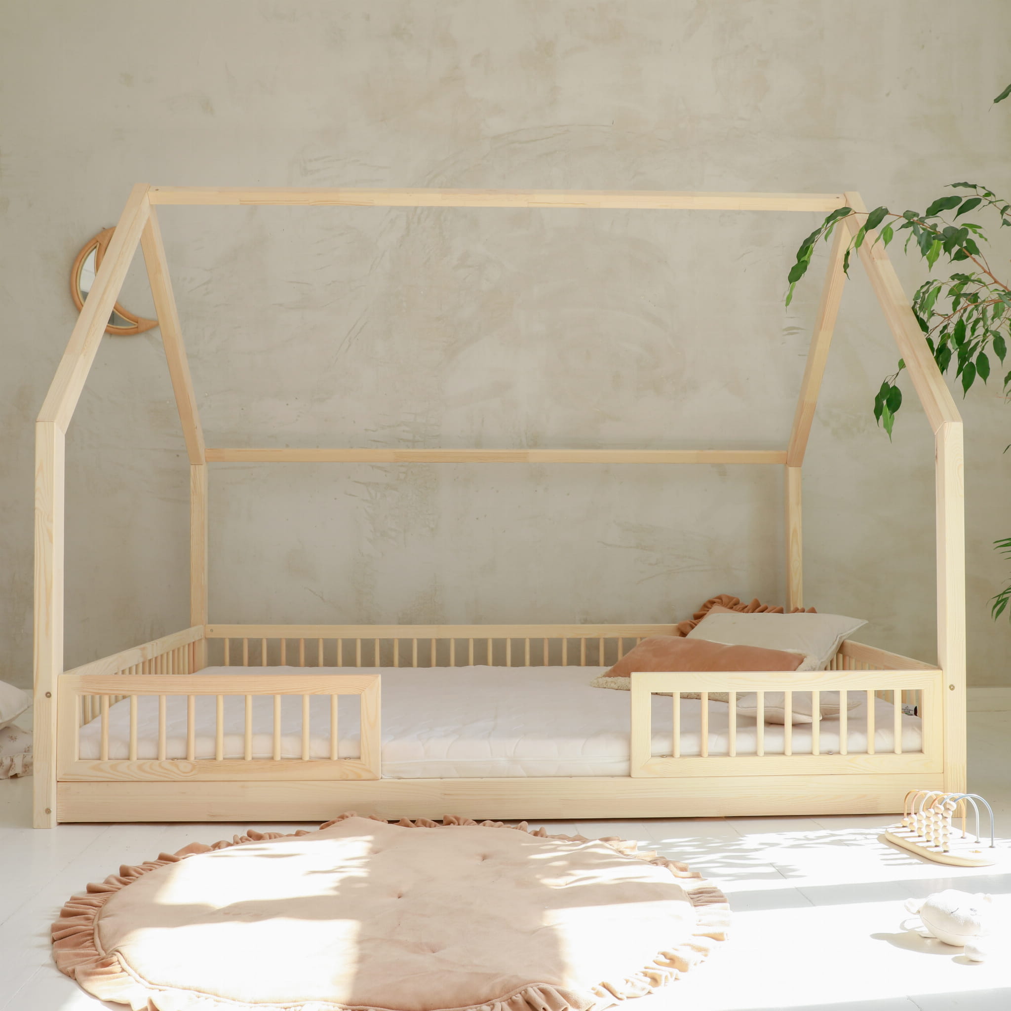 Design4kids Hausbett Sole Pro 200x140 Naturholz (Füsse 1 cm)