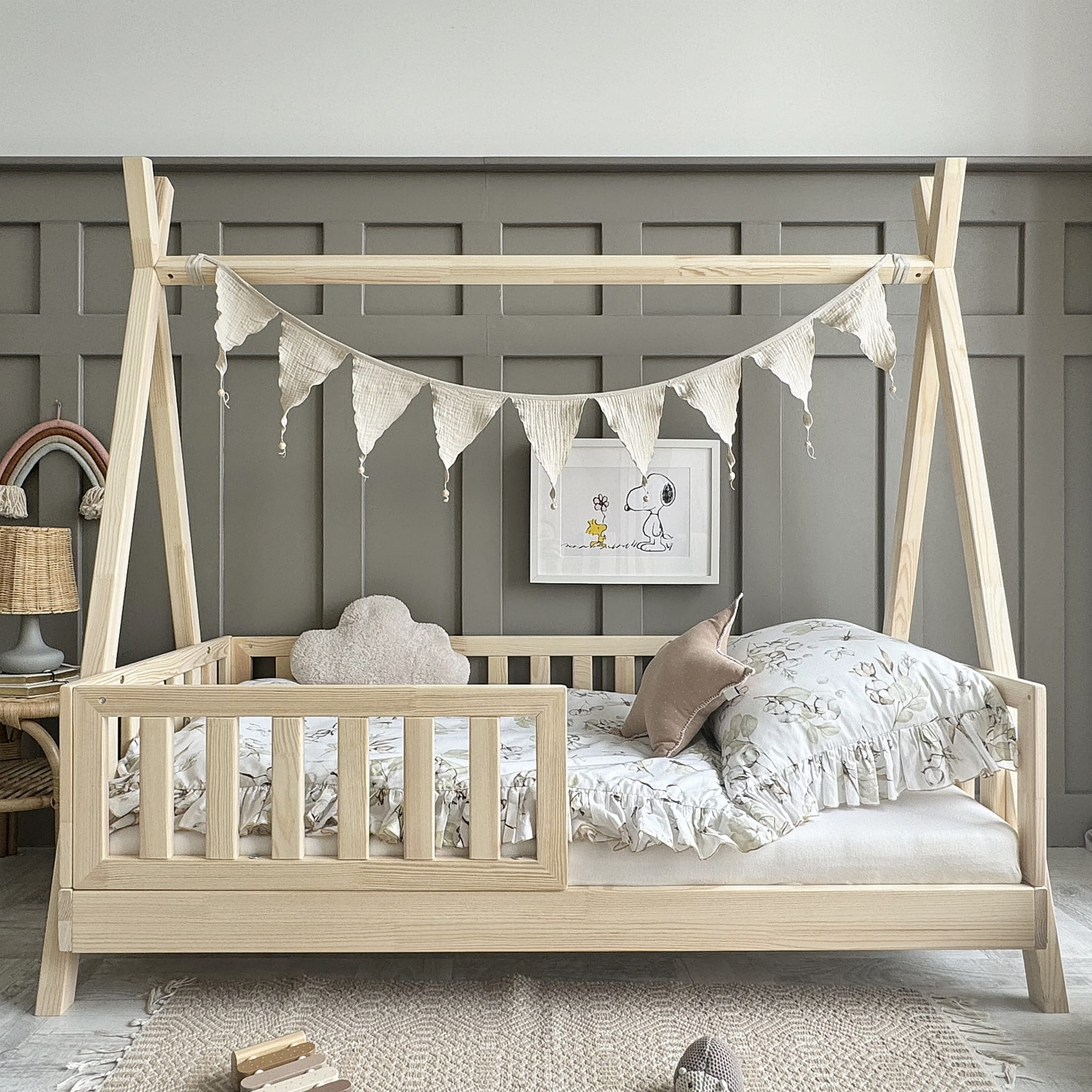 Design4kids Tipibett Luna Komfort   190x90 Naturholz