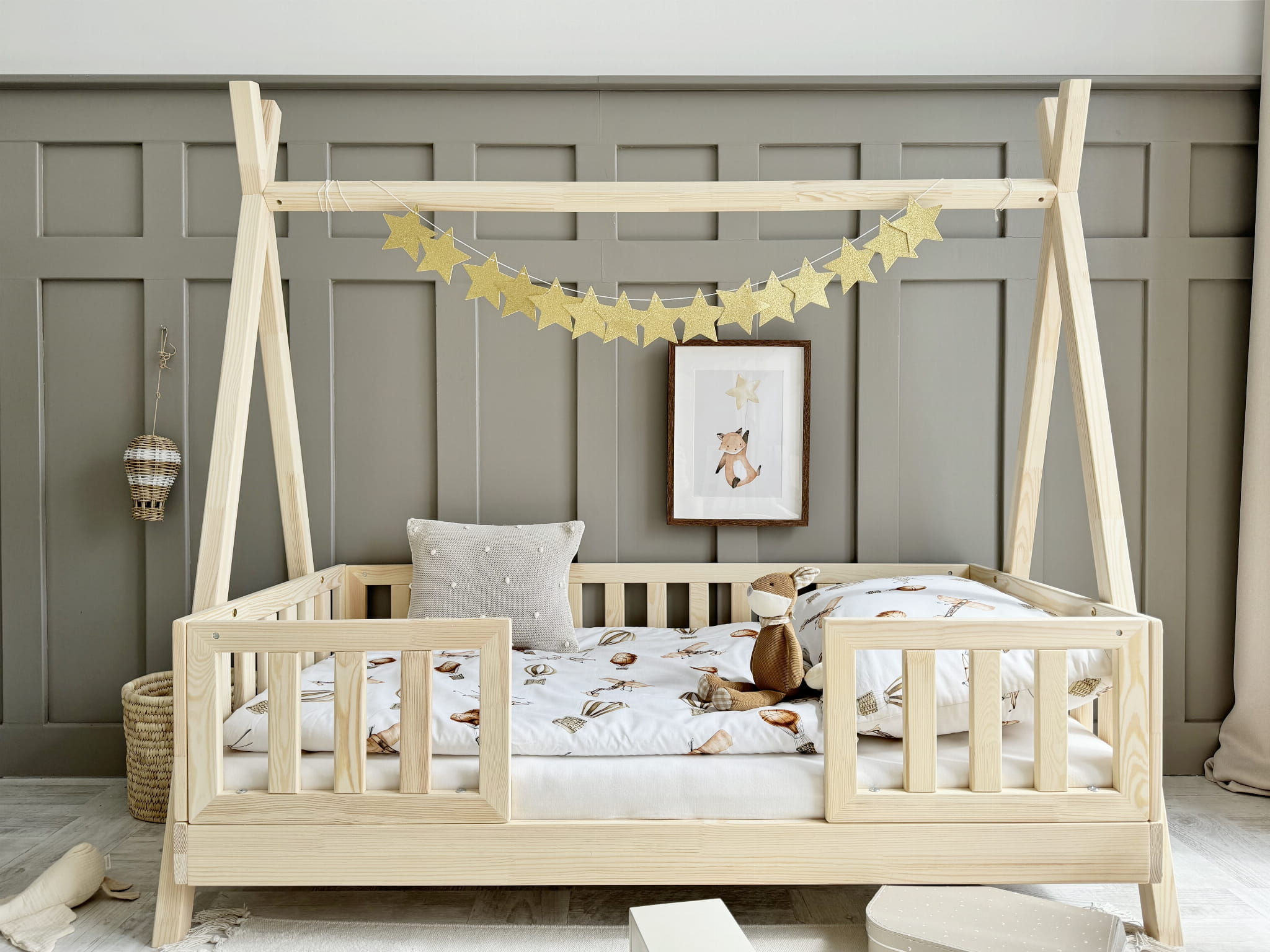 Design4kids Tipibett Luna Komfort II 190x90 Naturholz