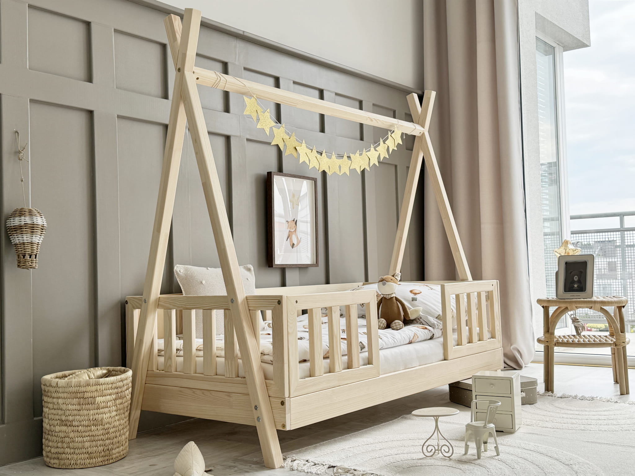 Design4kids Tipibett Luna Komfort II 190x90 Naturholz