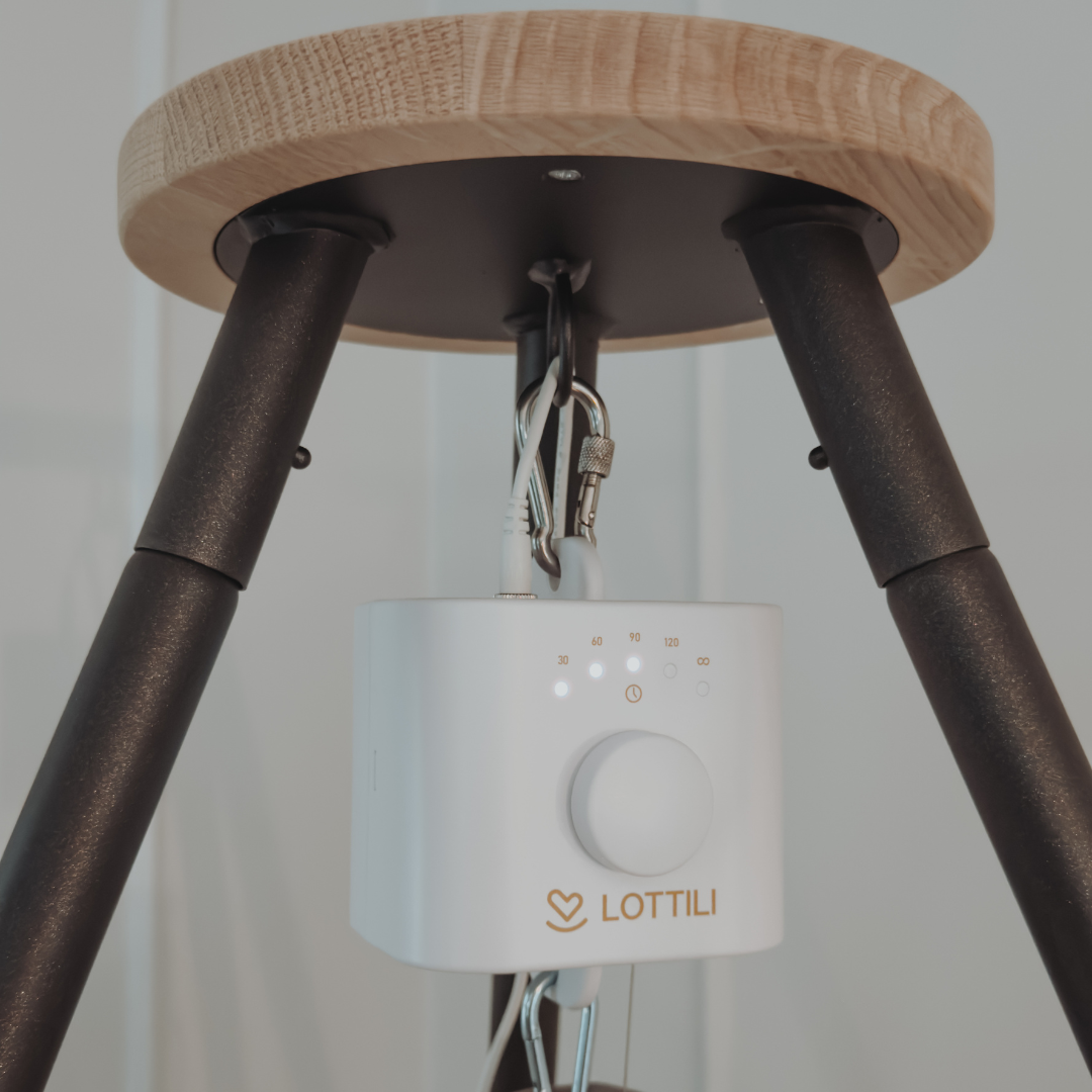 Design4Kids Federwiege Baby Classic, Bio-Baumwolle mit Motor & TIPI-Gestell