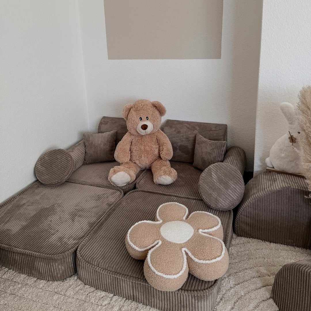 Design4Kids Mini Spielsofa Jewel Cord Max - hazelnut taupe