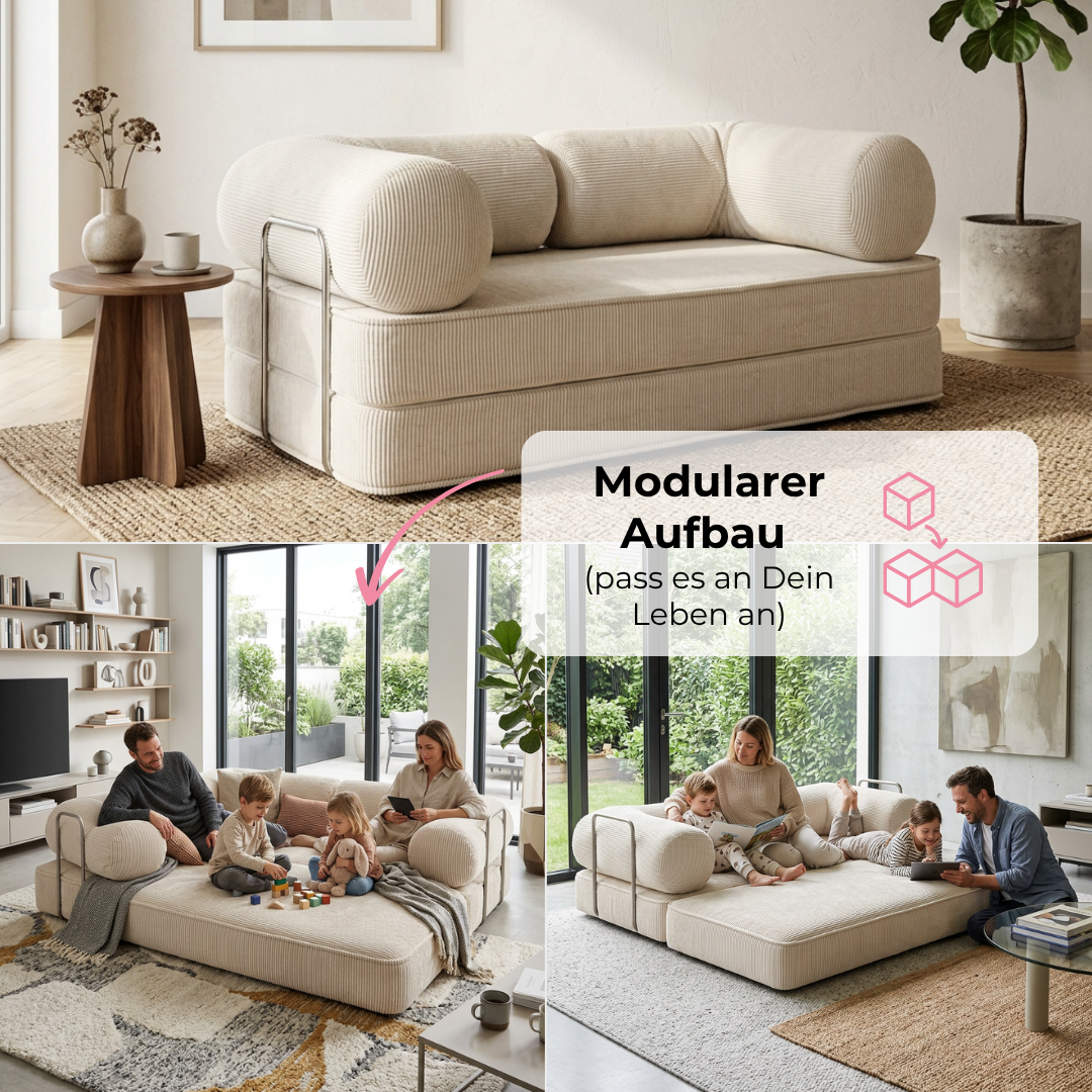 Design4Kids Family Sofa Duo 2-Sitzer Jewel Cord 200
