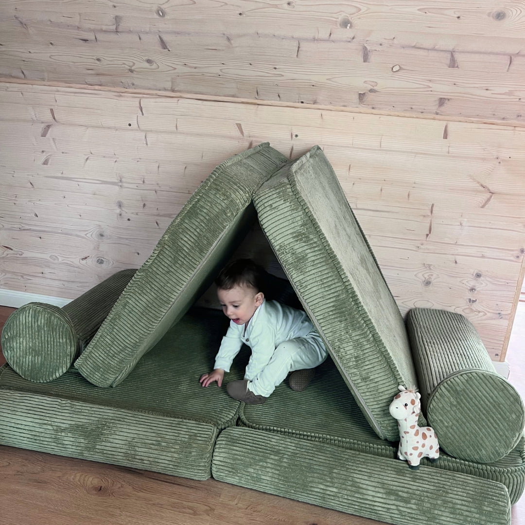 Design4Kids Spielsofa Jewel Cord - classic olive