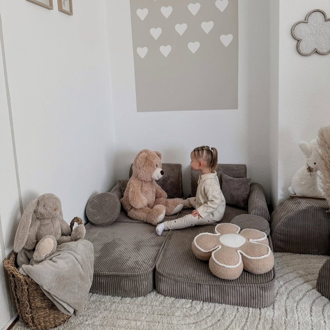 Design4Kids Mini Spielsofa Jewel Cord Max - hazelnut taupe