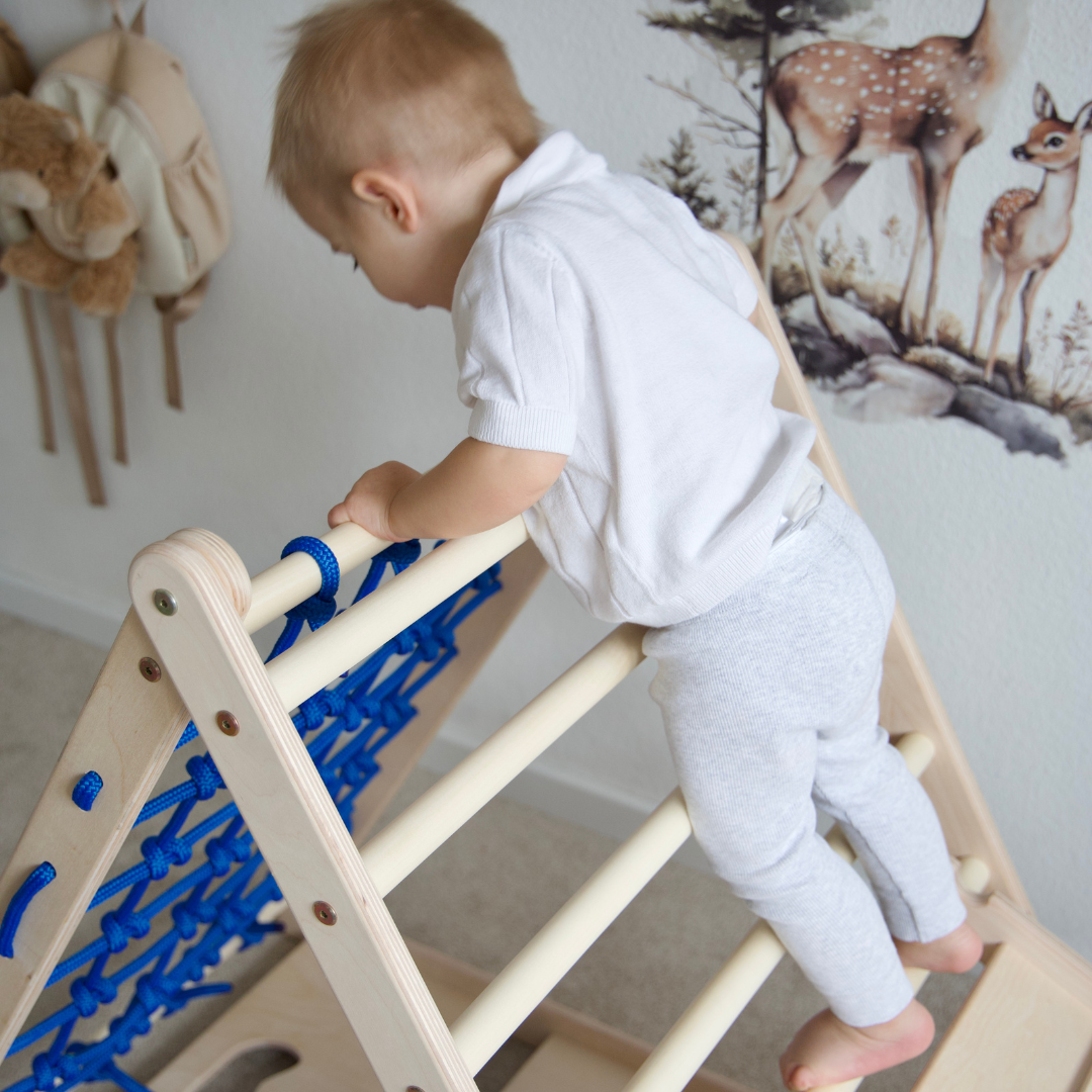 Design4Kids Pikler Kletterdreieck Lemur - dreiseitig mit Netz-, Sprossen- und Kletterseite