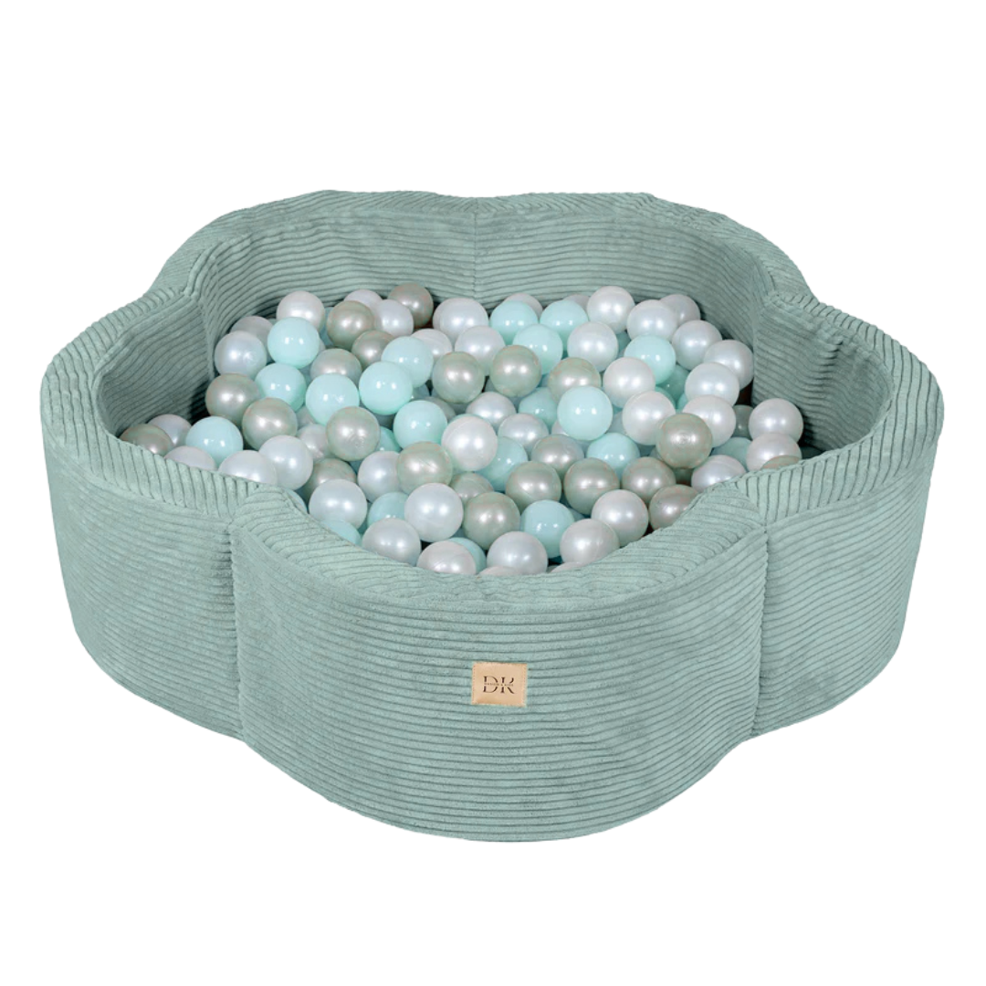 Design4Kids Bällebad Blume Jewel Cord mit Spielmatte, 200 Bälle - eigene Farbauswahl