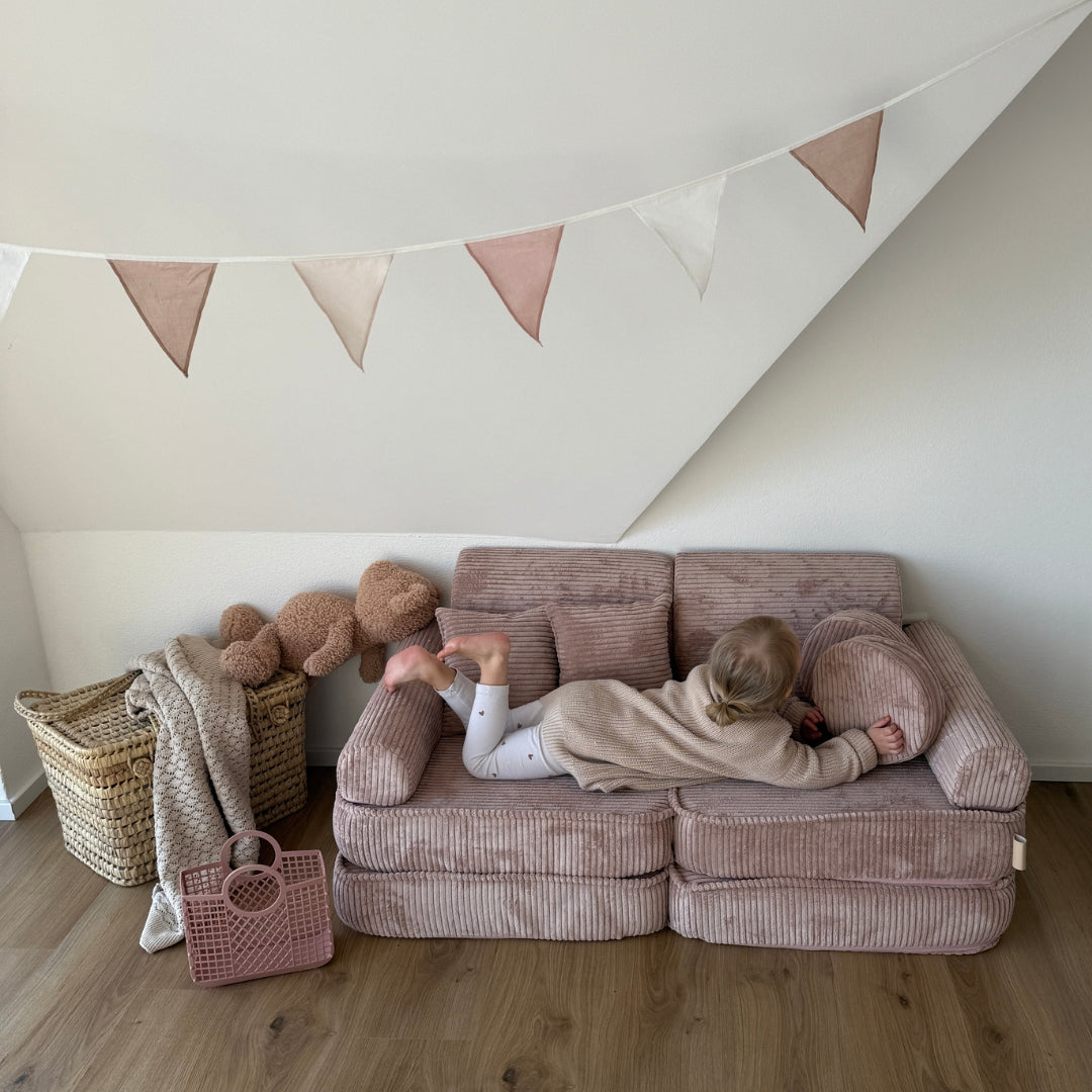 Design4Kids Mini Spielsofa Jewel Cord Plus - blushed rose