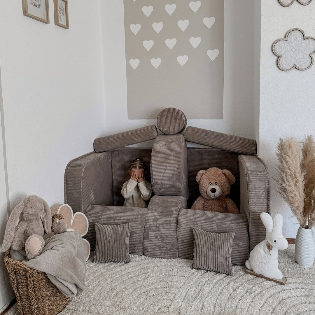 Design4Kids Mini Spielsofa Jewel Cord Max - hazelnut taupe