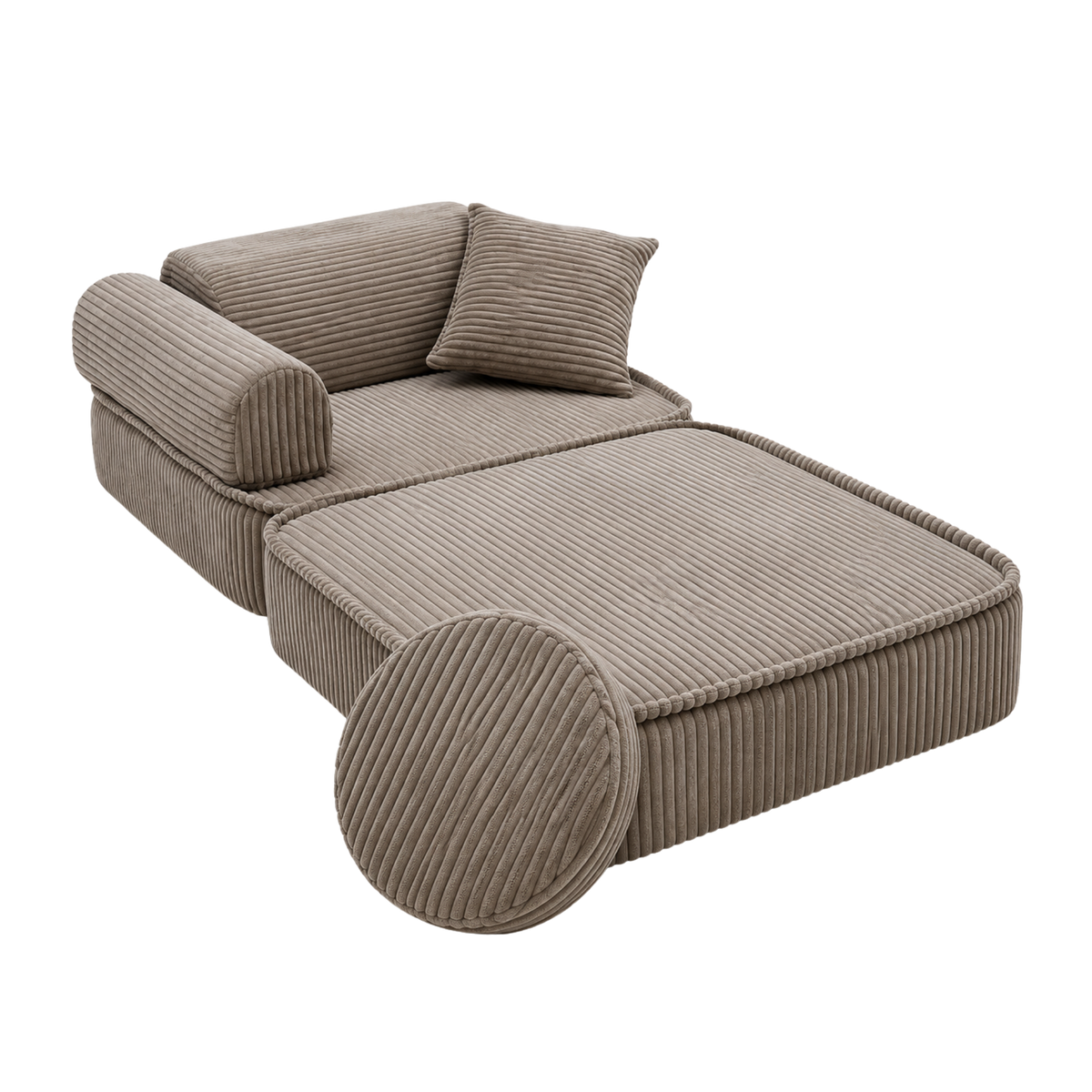 Design4Kids 3-in-1 Kindersessel Jewel Cord Mini 60x60 cm - Faltbare Kindercouch & Spielmatratze