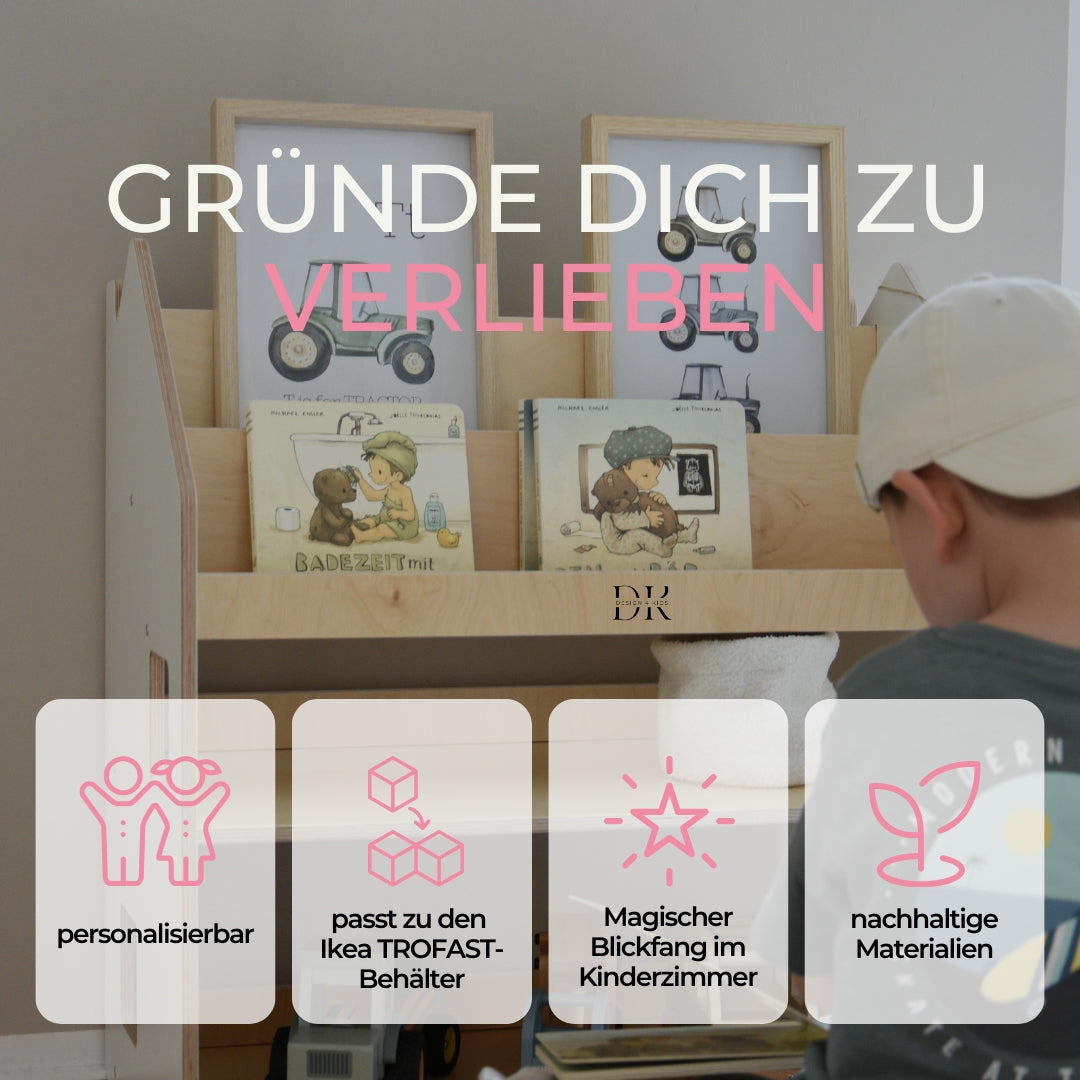 Design4Kids Montessori 2-in-1 Bücherregal für Kinder